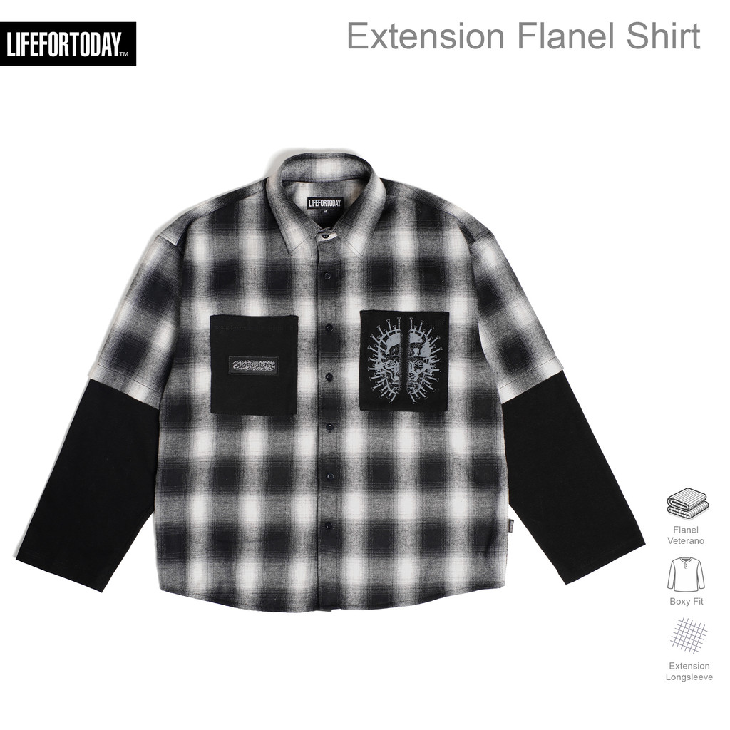 LIFEFORTODAY - NOIRE BOXY EXTENSION เสื้อ FLANNEL