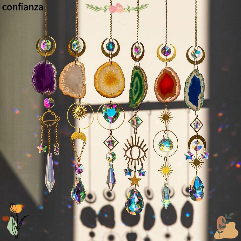 CONFIANZA Sun Catcher Home Agate Window Rainbow Maker