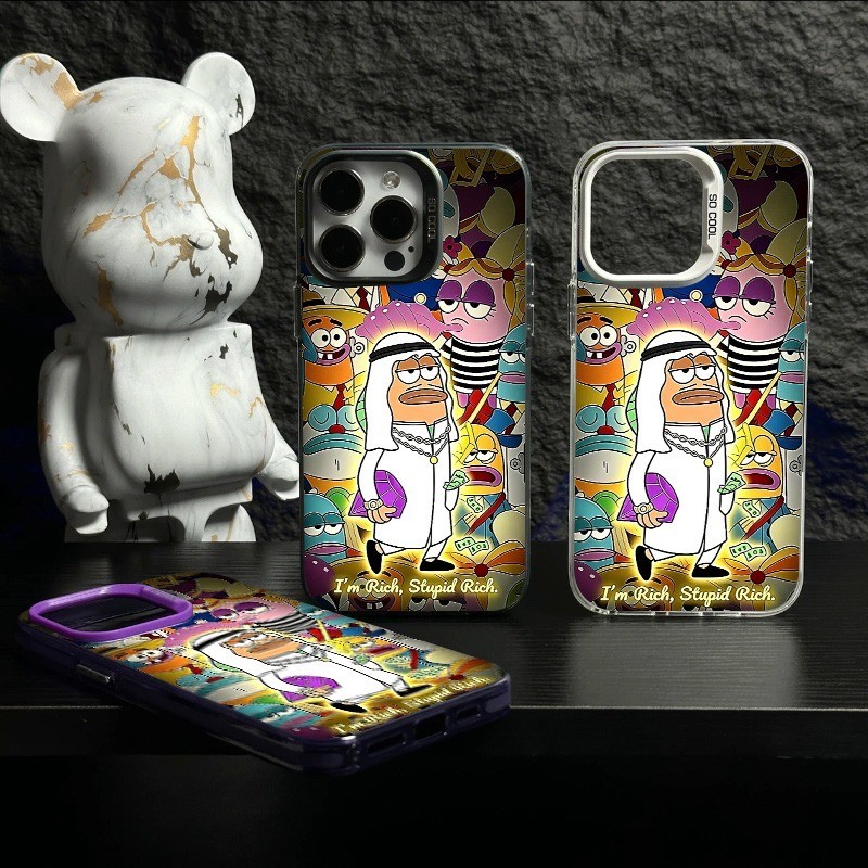 สนุกการ์ตูนสแควร์ธีมพิมพ์ Shock-proof เคสโทรศัพท์เหมาะสําหรับ OPPO/A98 5G/A78 4G/A60 4G/A58 5G/A58 4
