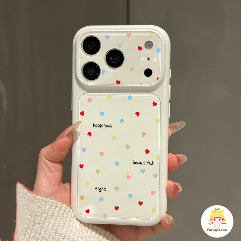 เคสโทรศัพท์รูปหัวใจสีสันสดใสป้องกันการตก เคสไอโฟน17 สำหรับ IPhone 18 16 15 14 13 12 11 Pro Max 12 13 14 15 16 17 18 Pro