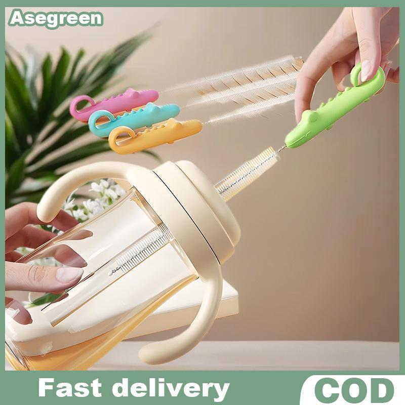 [Asegreen] ชุดแปรงขวดซิลิโคนทําความสะอาดง่ายขวดนม Scrubber Pacifier ฟางซักผ้า 6 In 1 ขวดอบแห้ง Ra เครื่องมือทําความสะอาด