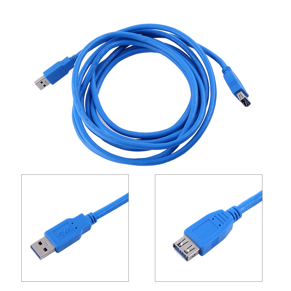 USB 3.0 A สายต่อชายกับหญิง 5Gbps SuperSpeed Data Sync 1m/1.8m/3m Backwards เข้ากันได้กับ 2.0/1.1/1.0