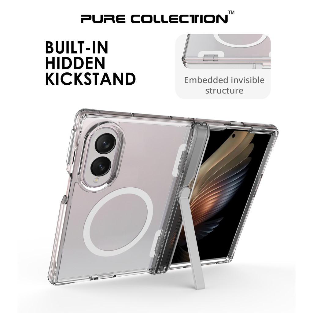 ขาตั้งในตัว Samsung Z Fold 8 Case Fold 8 Ultra Clear Magnetic MagSafe พร้อม Shock Pocket Tech ฝาครอบป้องกันสําหรับงานหนักกลายเป็นขาตั้งโทรศัพท์ชาร์จไร้สาย