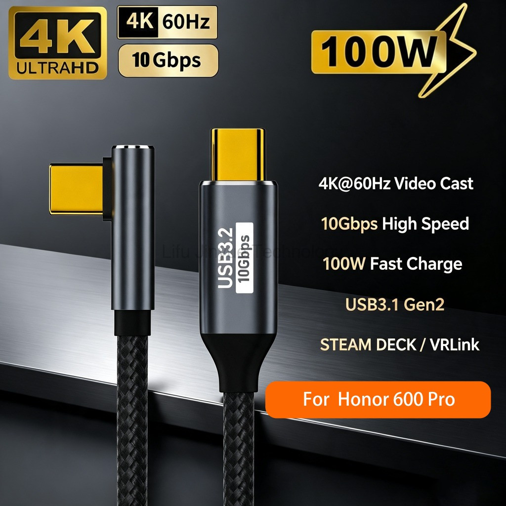 LIKAIYUE 10Gbps USB C 3.1 Gen 2 ชายหญิง PD 100W Fast สายชาร์จ 5A Type-C สาย 4K @ 60Hz หน้าจอ Mirrori