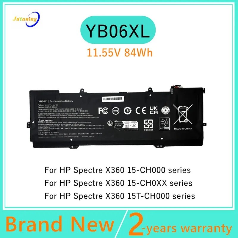 แบตเตอรี่แล็ปท็อปสําหรับ HP Spectre X360 15-CH000 15-CH0XX 15T-CH000 15-ch011dx 15-ch003ur YB06XL YB