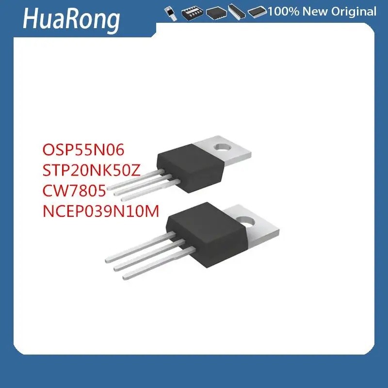 10 ชิ้น/แบทช์ OSP55N06 OSP55N06C 55A/60V STP20NK50Z CW7805 NCEP039N10M TO-220