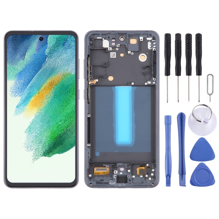 สําหรับ Samsung Galaxy S21 FE 5G SM-G990B 6.36 นิ้วรุ่น EU OLED หน้าจอ LCD Digitizer ประกอบเต็มพร้อม