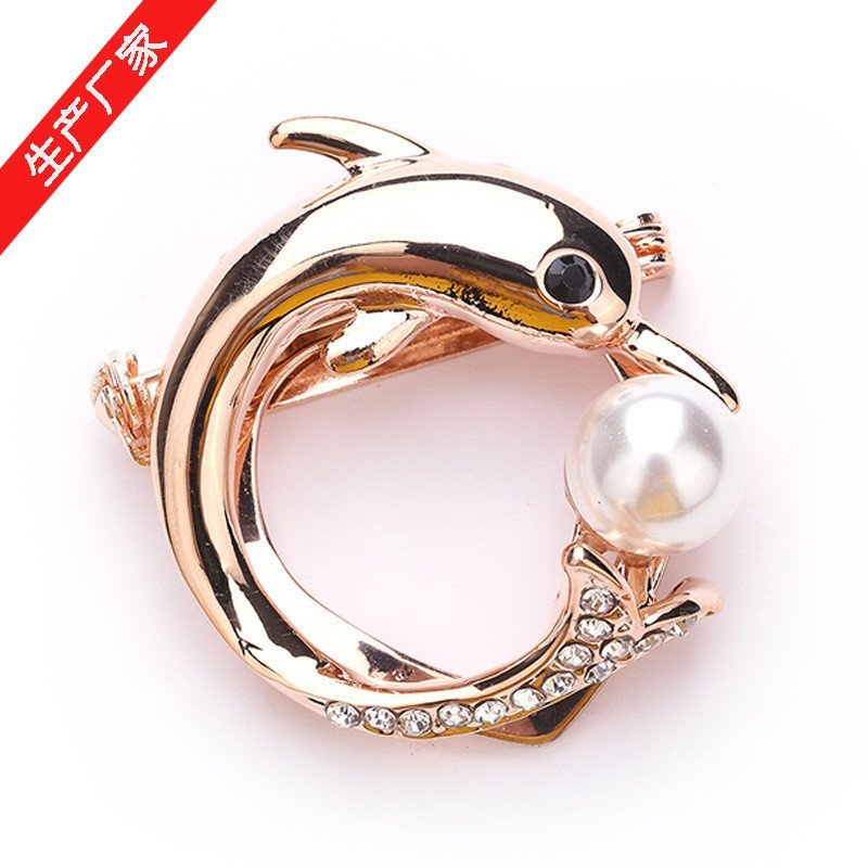 Yijiao หัวเข็มขัดเข็มกลัดผ้าพันคอผ้าไหมเสื้อผ้าร้อยปุ่ม Dual-ใช้ Dolphin Knotted ปุ่มเรียบง่ายผ้าคลุ