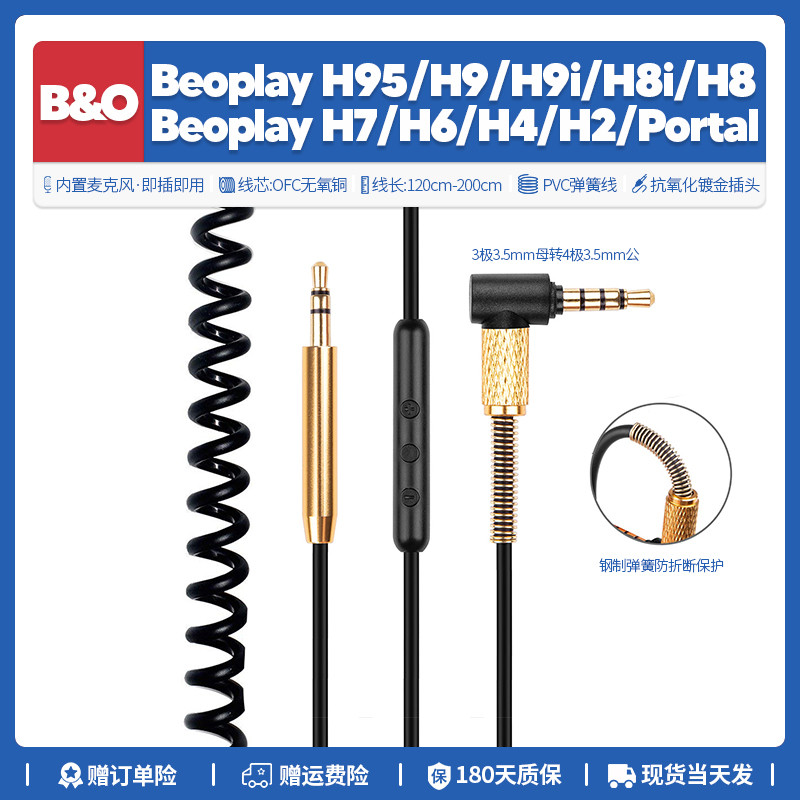 เหมาะสําหรับ B & O Beoplay HX H9 H8 H7 H6 H4 H2 อุปกรณ์เสริมสายหูฟัง Mike Spring Cable Audio