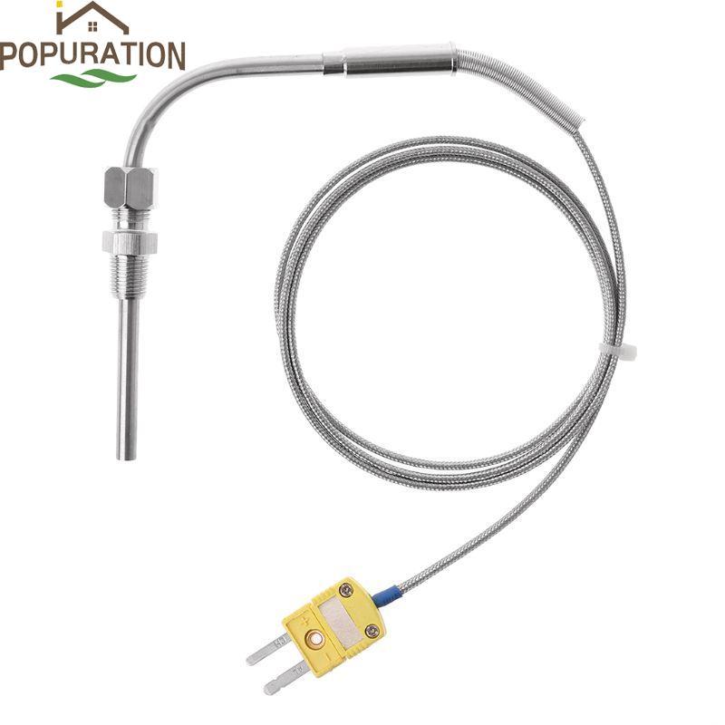 POP EGT Thermocouple สําหรับเครื่องวัดอุณหภูมิแก๊สไอเสียพร้อมขั้วต่อปลาย K ประเภท 1 เมตรความยาว 0-12