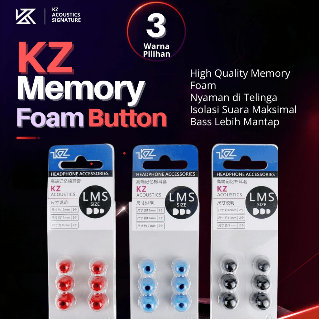 KZ Memory Foam Eartips Eartip 3 ขนาด SML อะคูสติกแยกเสียงรบกวน ORIGINAL