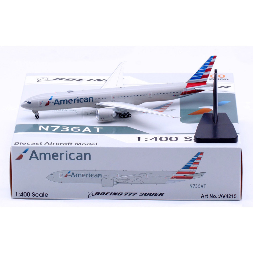 Aviation 1/400 American Airlines Boeing 777-300ER N736AT Landing Rack ถอดออกได้