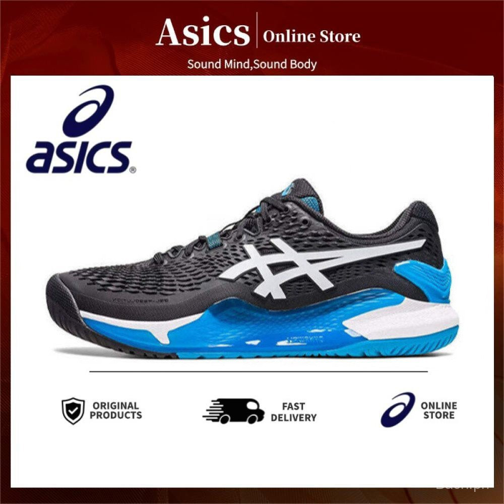 Asics Gel-Resolution 9 รองเท้าเทนนิสสําหรับผู้ชายและผู้หญิงที่ทนต่อการสึกหรอระบายอากาศได้