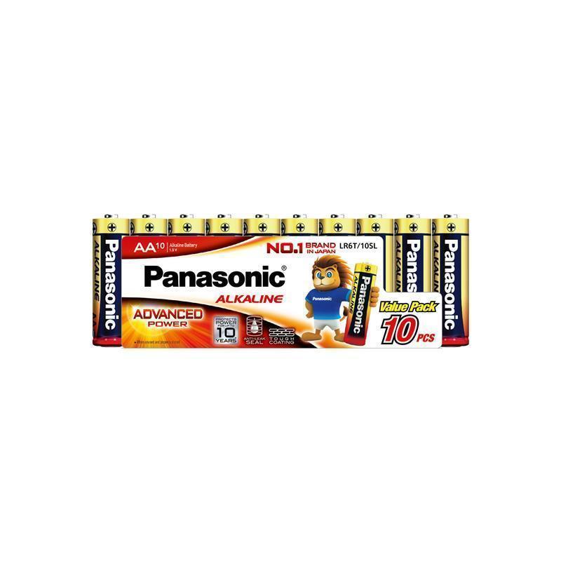 PANASONIC ถ่านอัลคาไลน์ รุ่น LR6T/10SL ขนาด AA (แพ็ค 10 ก้อน)
