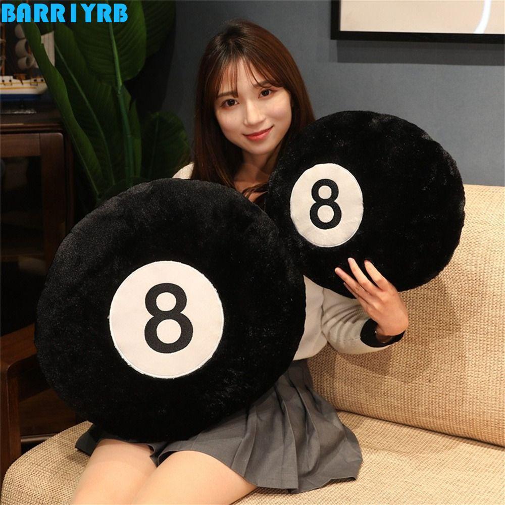 BARR1YRB บิลเลียด 8 Ball ของเล่นตุ๊กตากีฬาในร่ม No. 8 Ball เบาะรองนั่งตุ๊กตาของเล่นของขวัญสร้างสรรค์