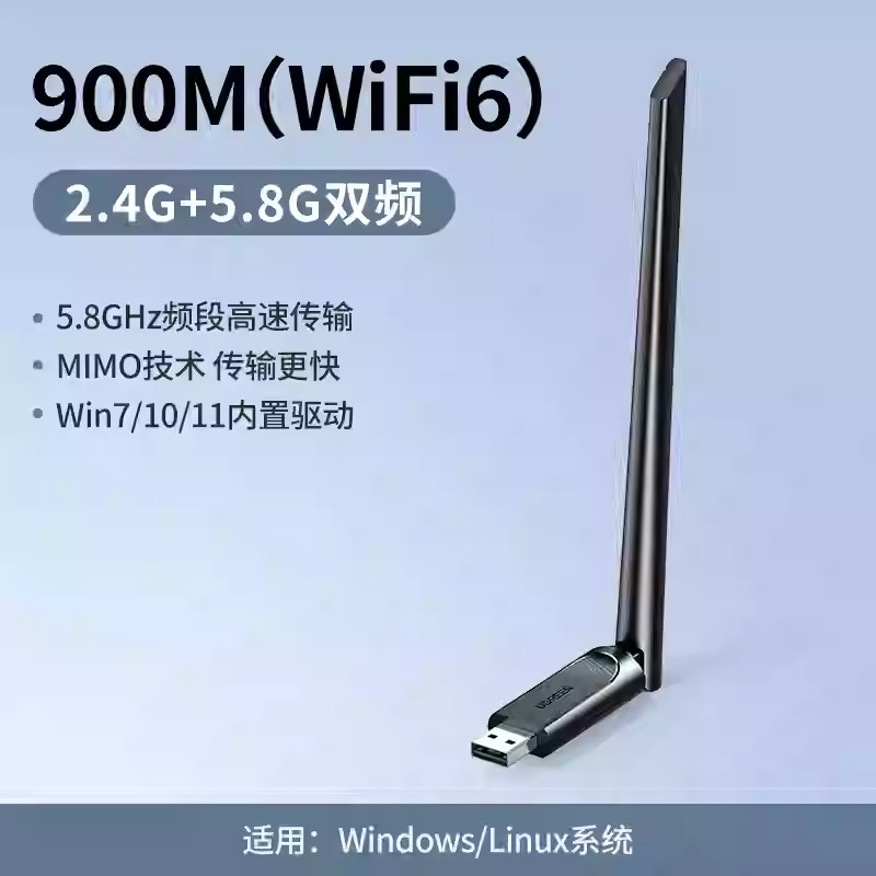 Ugreen Green Link CM763 การ์ดเครือข่ายไร้สาย USB wifi6 เสาอากาศ AX900wifi ตัวรับสัญญาณ Dual Band 352
