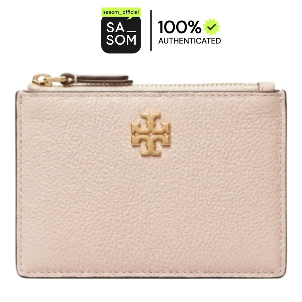 Tory Burch Britten Zip Card Case Delicate Pink | ของแท้ ตรวจสอบโดย SASOM