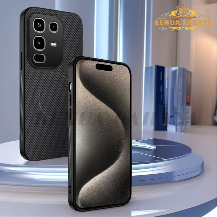 CASE MAGNETIC CARBON FIBER TEXTURE สําหรับ TECNO CAMON 50 50 PRO CAMON 40 40 PRO POVA 7 SPARK 20C 20