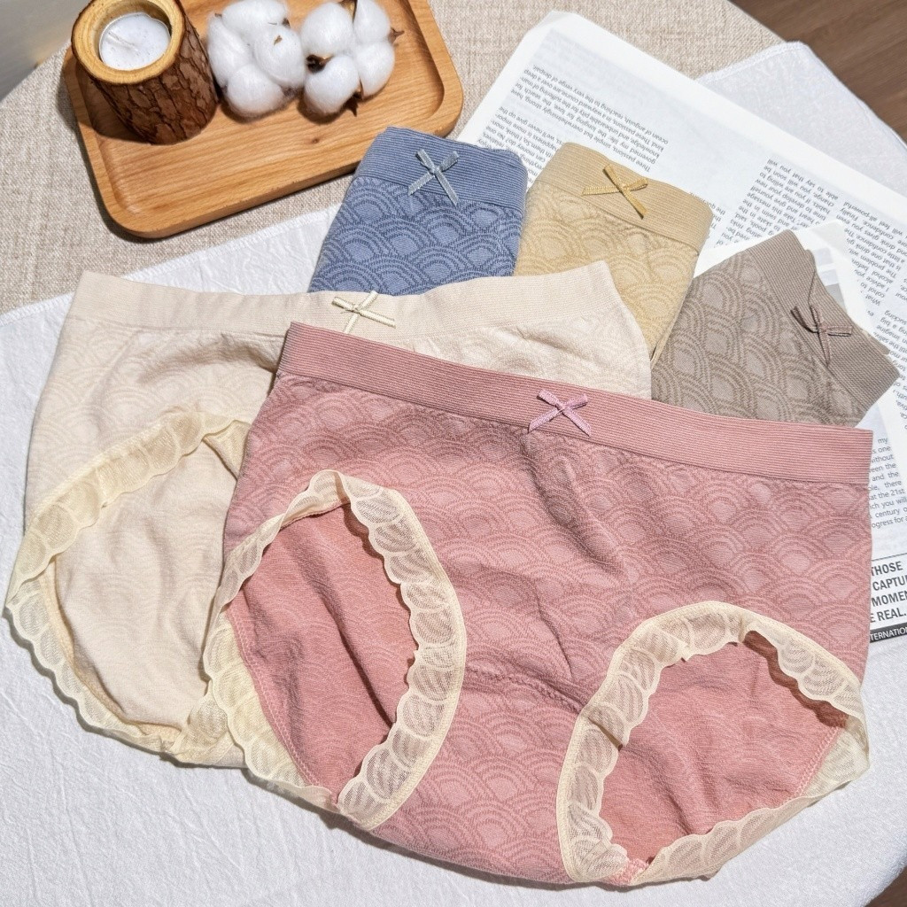 กางเกงชั้นในผู้หญิง เซ็ต ผ้าลูกไม้นุ่ม บางเบา เก็บกระชับหน้าท้อง ระบายอากาศดี ใส่สบาย เหมาะสำหรับใส่ทุกวันและออกกำลังกาย