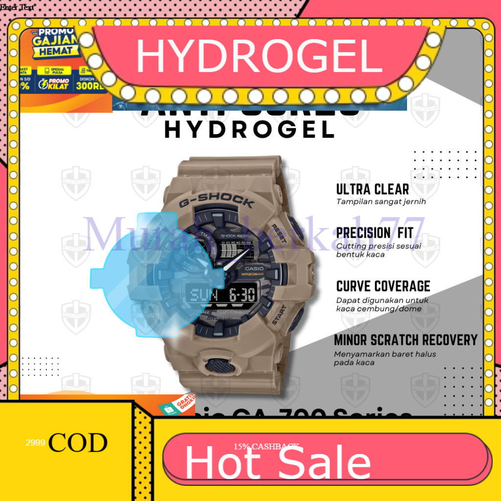 HYDROGEL ไฮโดรเจลป้องกันรอยขีดข่วนสําหรับ G-Shock GA700 GA 700 GShock GA710
