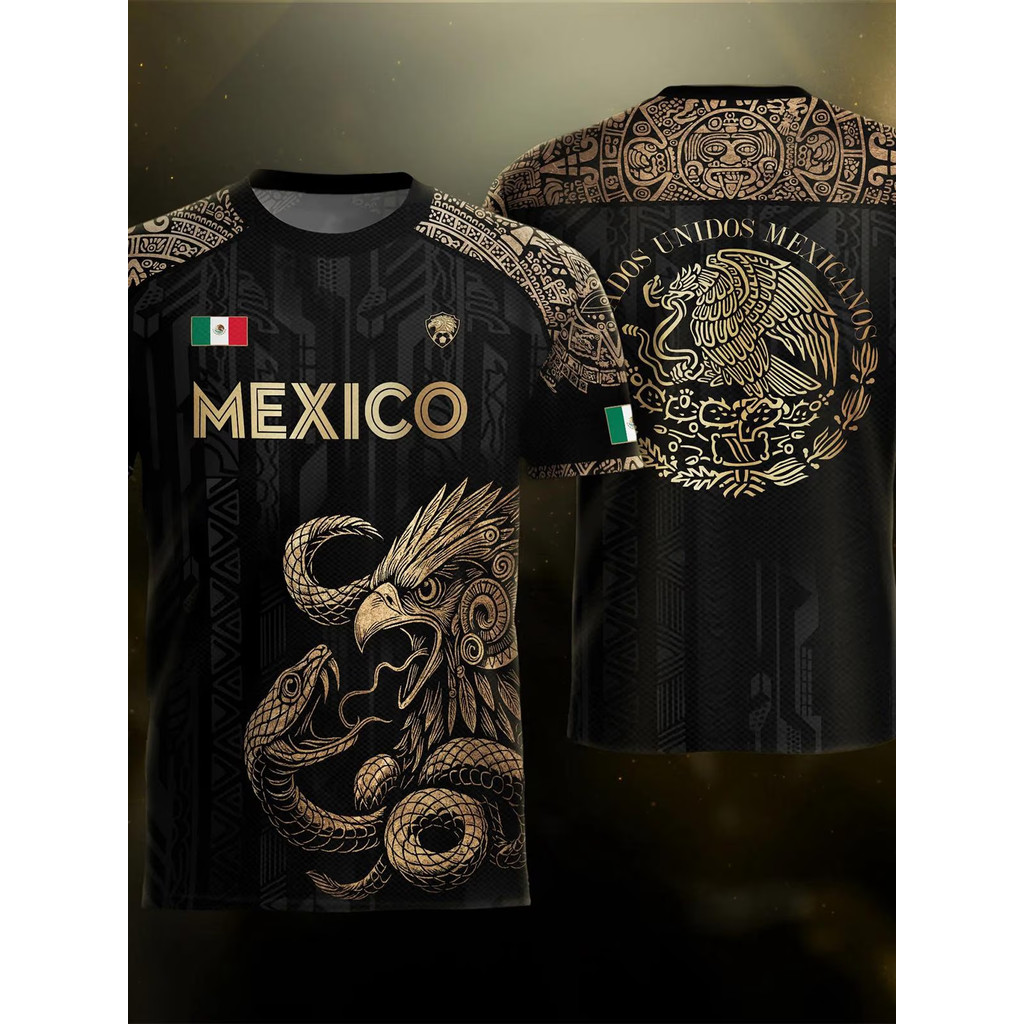 2026 Summer New Mexican Soccer Jersey ,Mexico Aztec Calendar Style Jerseys, Soccer Lover Gift, Famil