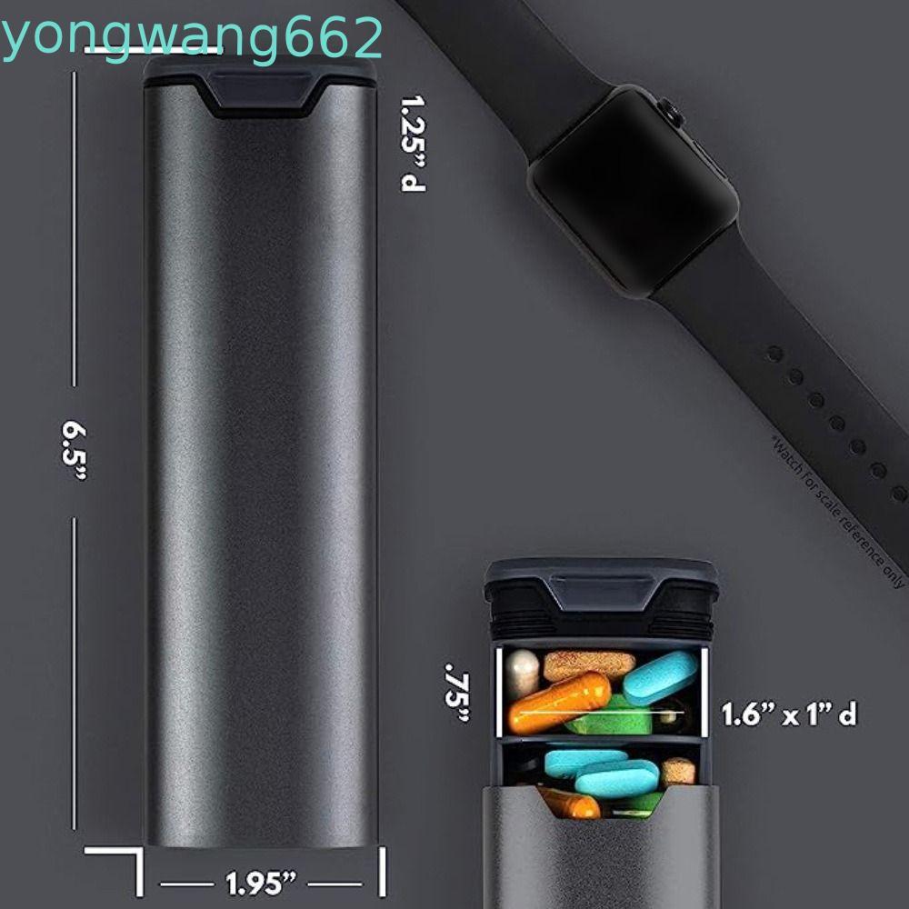 JERON 7 Day Weekly Pill Organizer, Week Mark กล่องเก็บวิตามินแบบพกพา,สะดวกอลูมิเนียมกันฝุ่น 7-Grid D