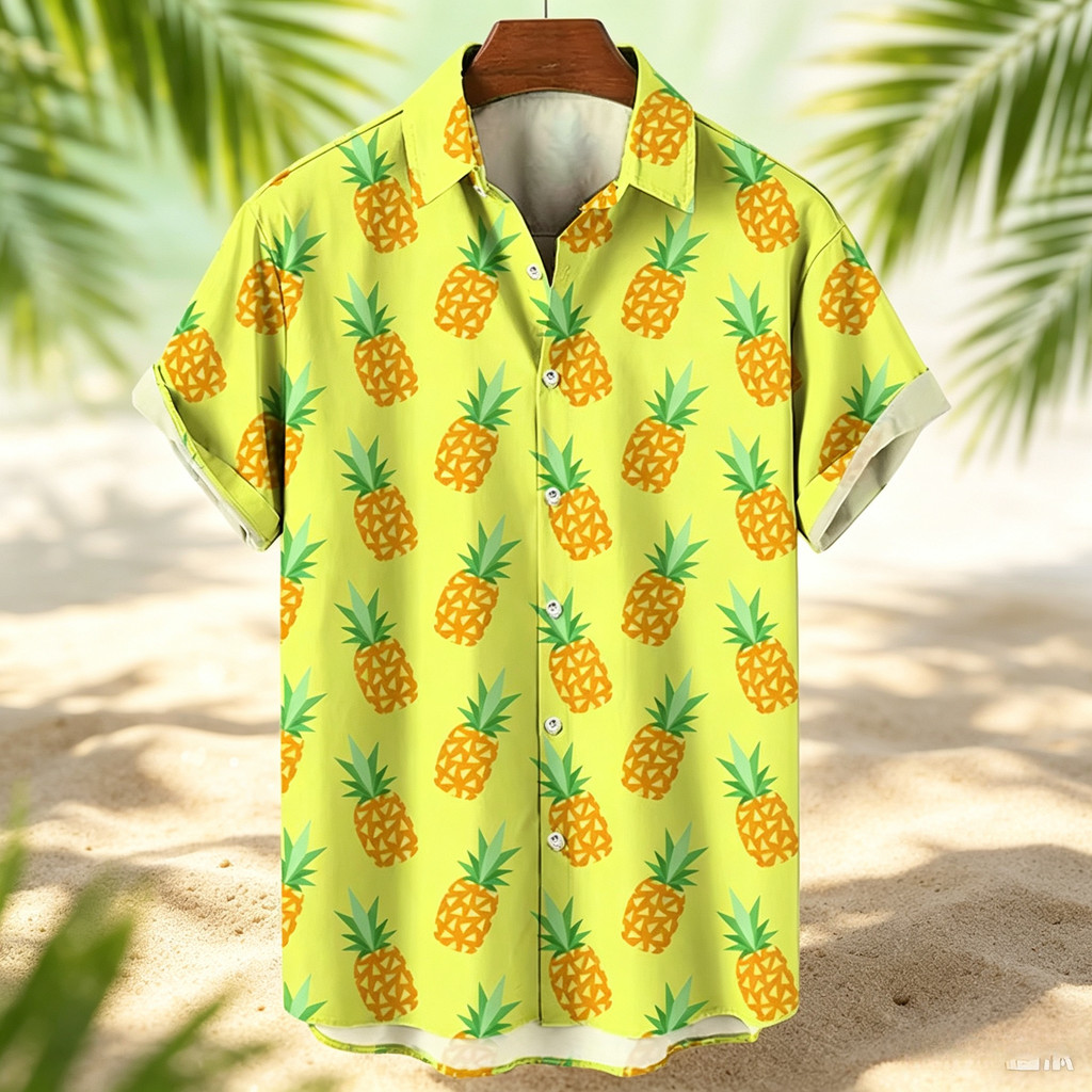 Men's Shirts 3D Fruit Pineapple Printed Shirts For Women New Summer Funny Streetwear Short Shirts Y2