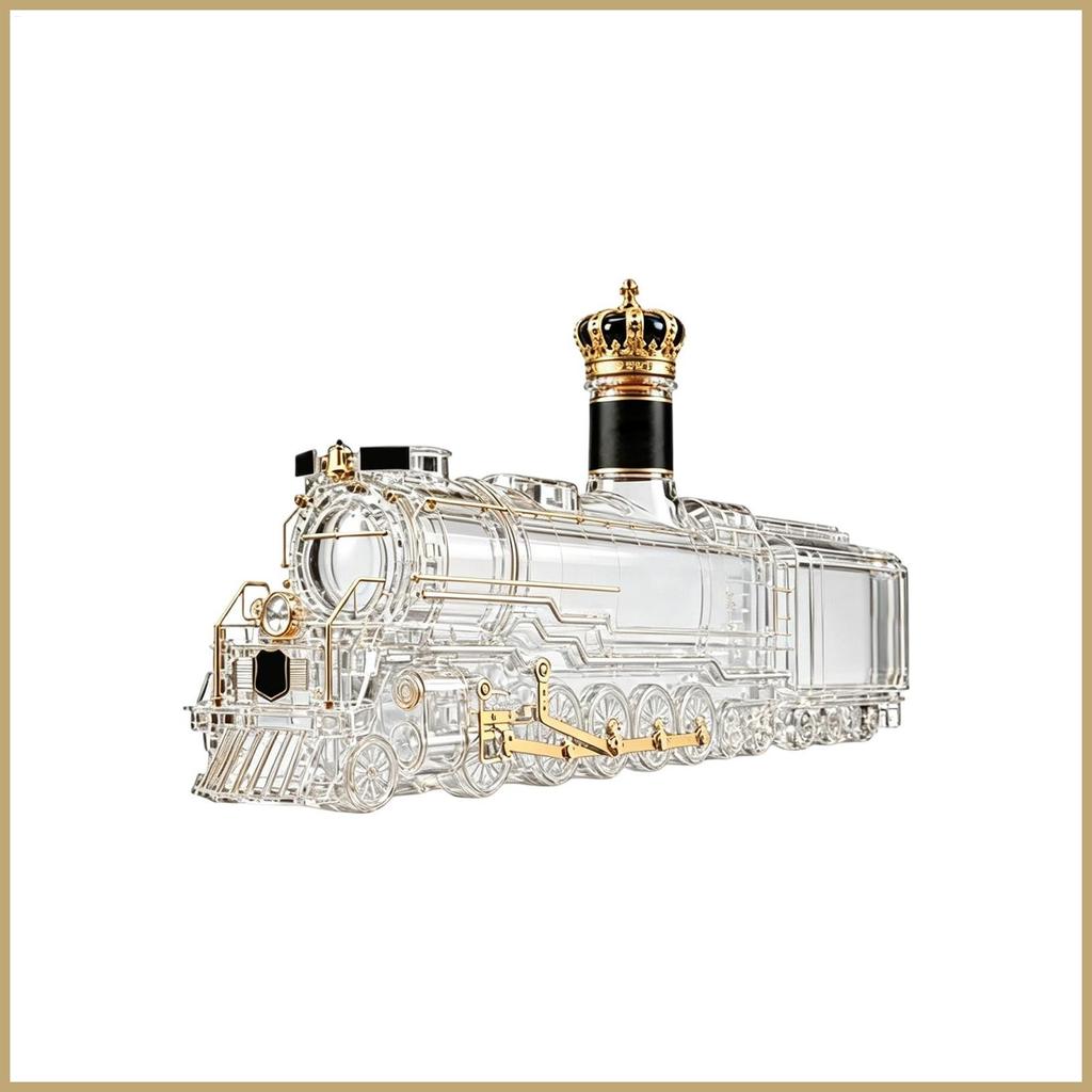 ขวดเหล้าวิสกี้ Vintage Steam Locomotive Table Centerpiece แก้วขวดเหล้าเหล้าสําหรับ Bourbon วอดก้า Te