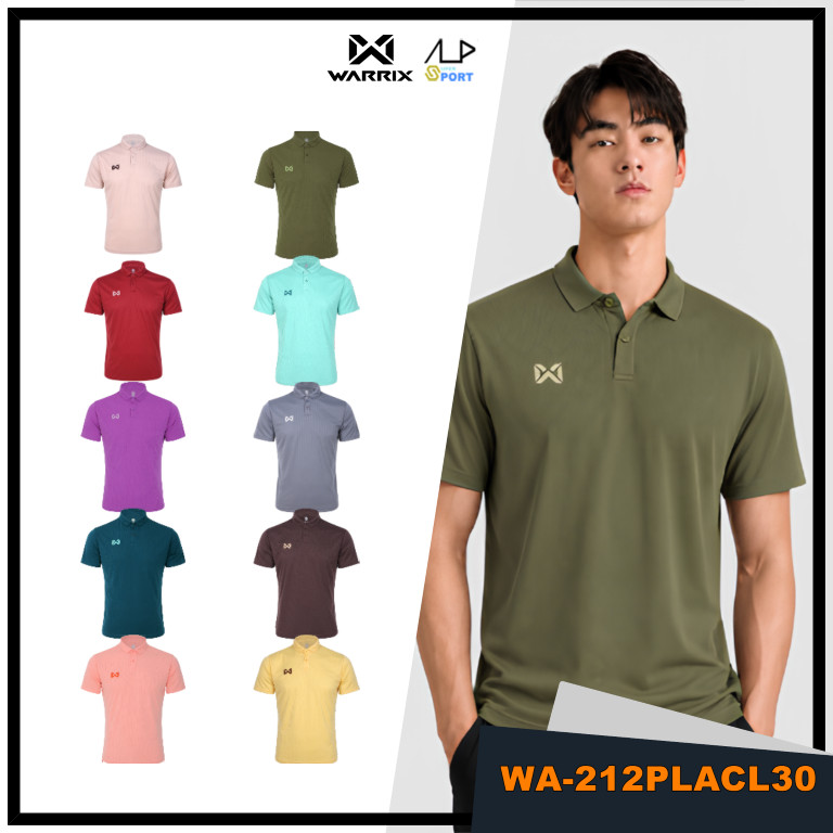 💥ลดโหดเหมือนโกรธใคร!💥 เสื้อโปโล warrix วอริกซ์รุ่น PIQUE PLUS WA-221PLACL30 มีกระเป๋าหน้าอกแท้ 100
