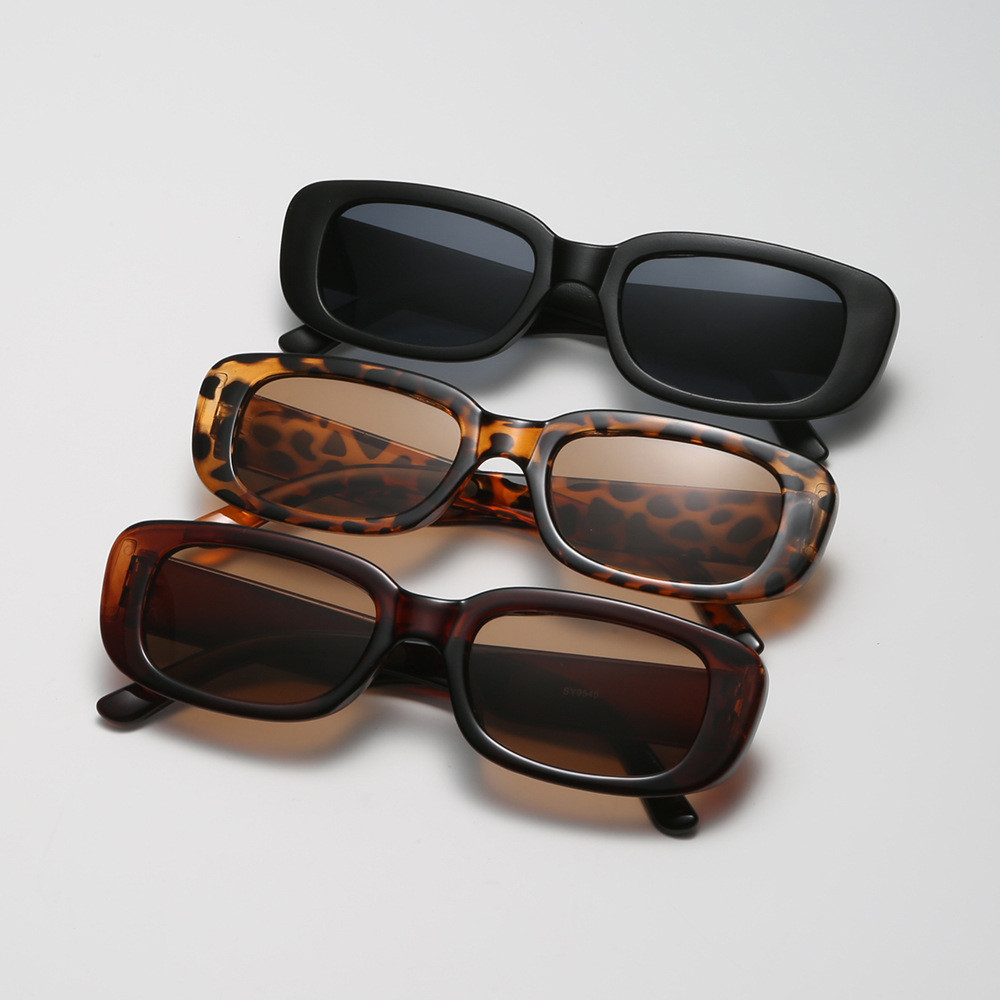 Leopard Small-Rectangle แว่นกันแดดอินเทรนด์ผู้หญิง