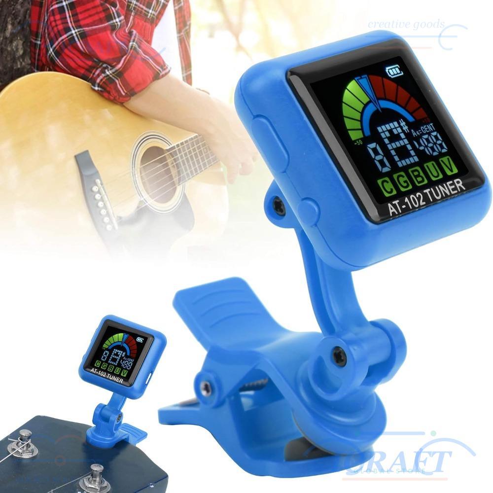 ICRAFT Clip On Tuner, ABS Blue Chromatic Tuner, Compact Clip On Design Chromatic Tuning Guitar Tuner