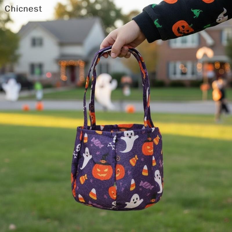 [Chc] Halloween Tri Or Treat Candy Bags กันน้ําลายน่ารักกระเป๋าสําหรับเด็ก Halloween Themed Party Ca
