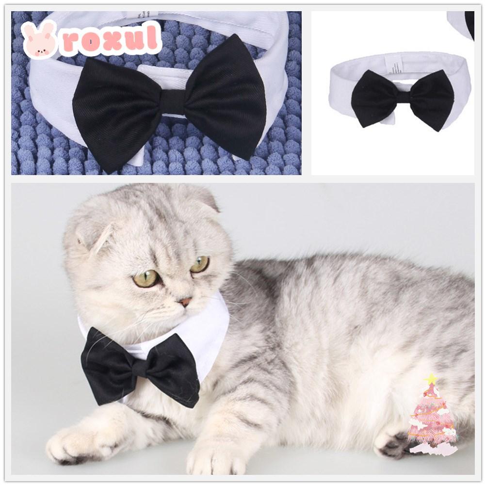 ROXUL Cat Tuxedo Collar Birthday Party Puppy Cat ลูกแมวสัตว์เลี้ยงอย่างเป็นทางการ Tuxedo