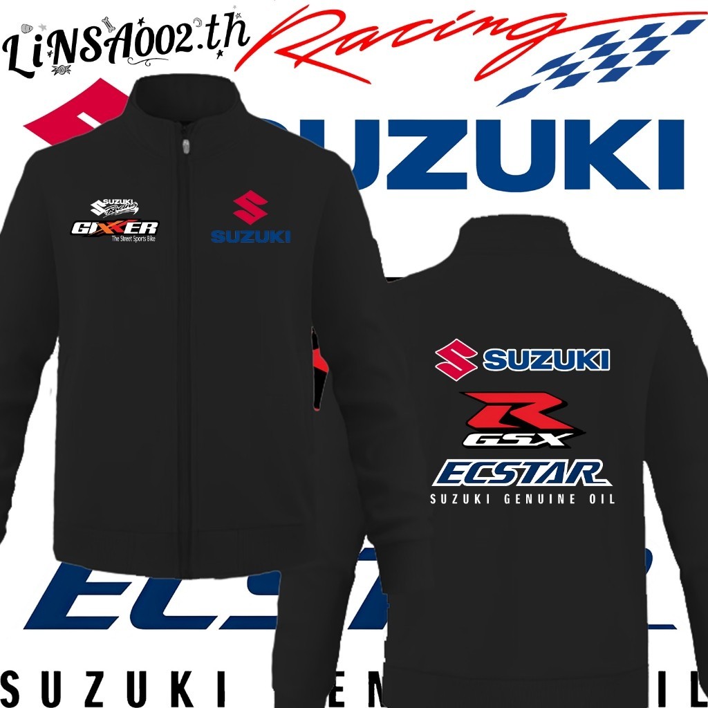 สินค้าพร้อมส่ง คลังสินค้าพร้อม Suzuki Motorcycle Racing Hoodie Zipper Sweater Jaket Suzuki MotoGp Ra