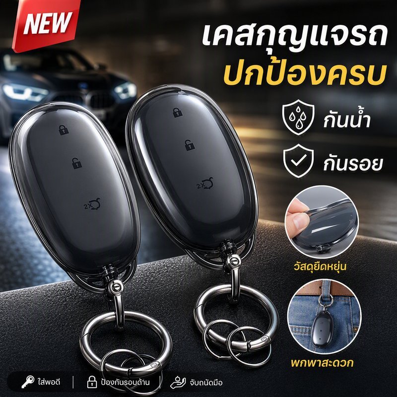 เคสกุญแจรถ สำหรับ Changan NEVO Q05/Q07/A06/A07 แบบโปร่งใส บางพิเศษ หุ้มรอบ กันรอย
