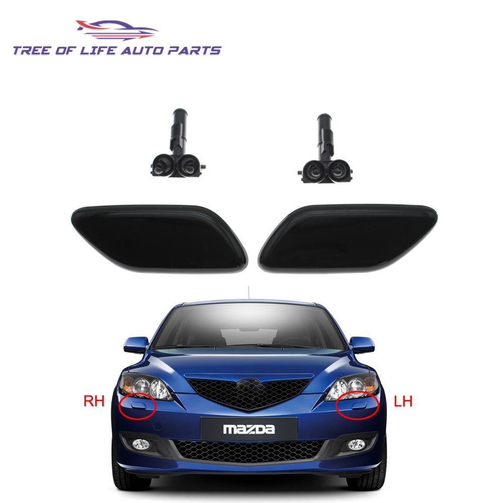 กันชนหน้าไฟหน้าเครื่องซักผ้าหัวฉีดสเปรย์ Jet ฝาครอบสําหรับ Mazda 3 BK Axela 2003-2008 BP4K-51-8G1B,B