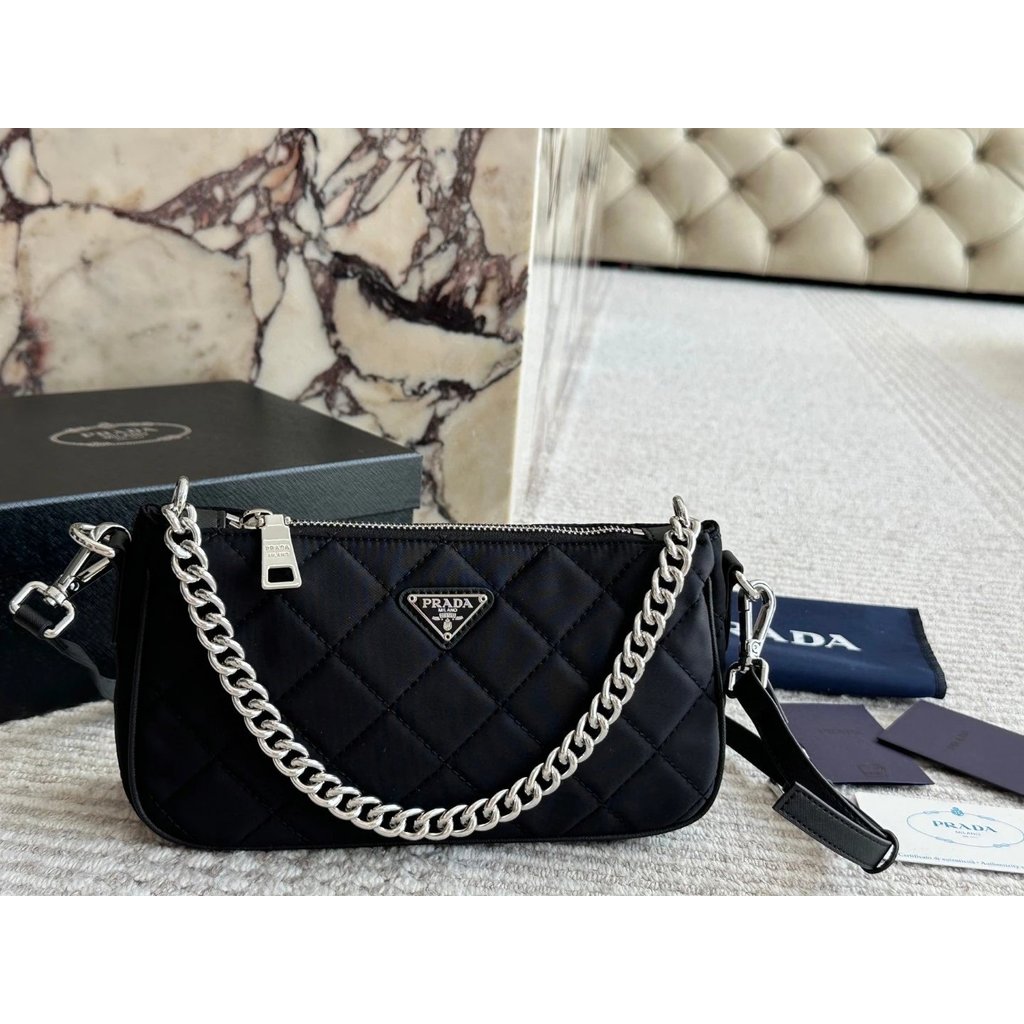 1: 1 Scale 丨 Prad Classic Mahjong Bag Shoulder Armpit Bag Chain Bag