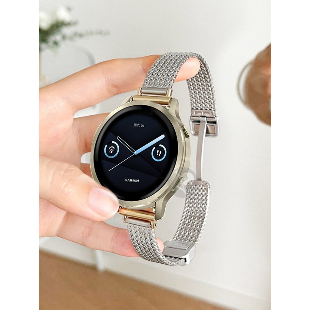 เหมาะสําหรับ Garmin Fr255 สาย 570 Milan Breathable 245/265s/645music หัวเข็มขัดแม่เหล็ก Garmin Watch