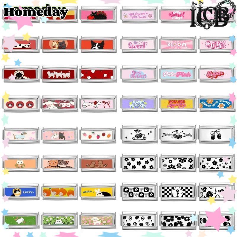 สร้อยข้อมือสแตนเลสสไตล์การ์ตูนสัตว์เลี้ยงอิตาลีขนาดพอดี 9 มิลลิเมตร