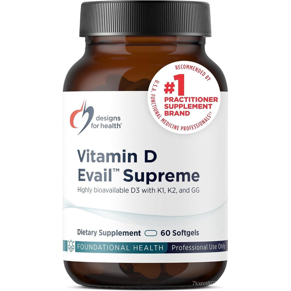 Designs for Health D-Evail สูตรพิเศษ - 5,000 IU วิตามิน D3 ผลิตภัณฑ์เสริมอาหาร พร้อม VIT K (K1, K2 a