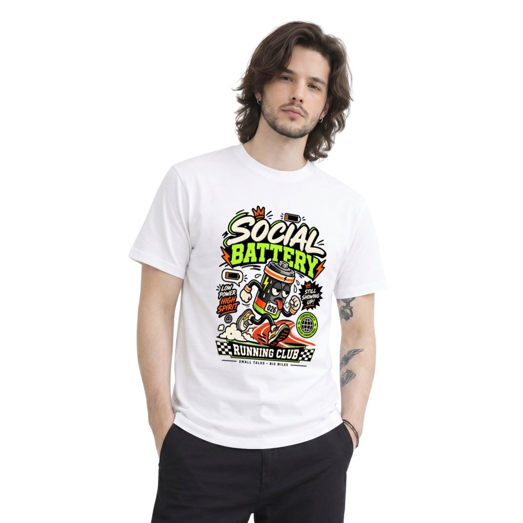 SOCIAL BATTERY RUNNING CLUB | Low Battery Introvert Streetwear