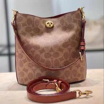 Bucket Bag CW602 กระเป๋าผู้หญิง กระเป๋าสะพายข้าง กระเป๋าถือ ล็อคลูกบิด B4/TAN RUST 9C5O3AC6H