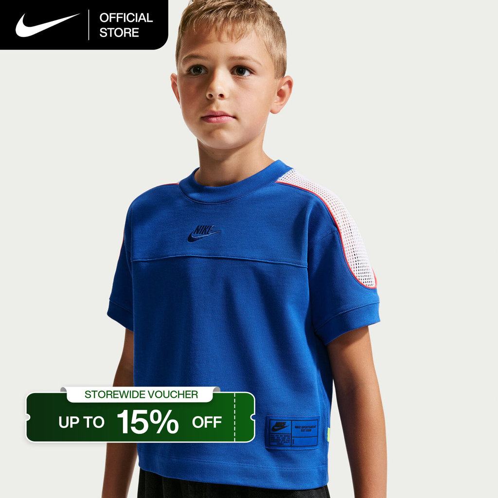 Nike Older Kids' Sportswear Collection Big Kids' Short-Sleeve Top - Game Royal [IM4622-480]