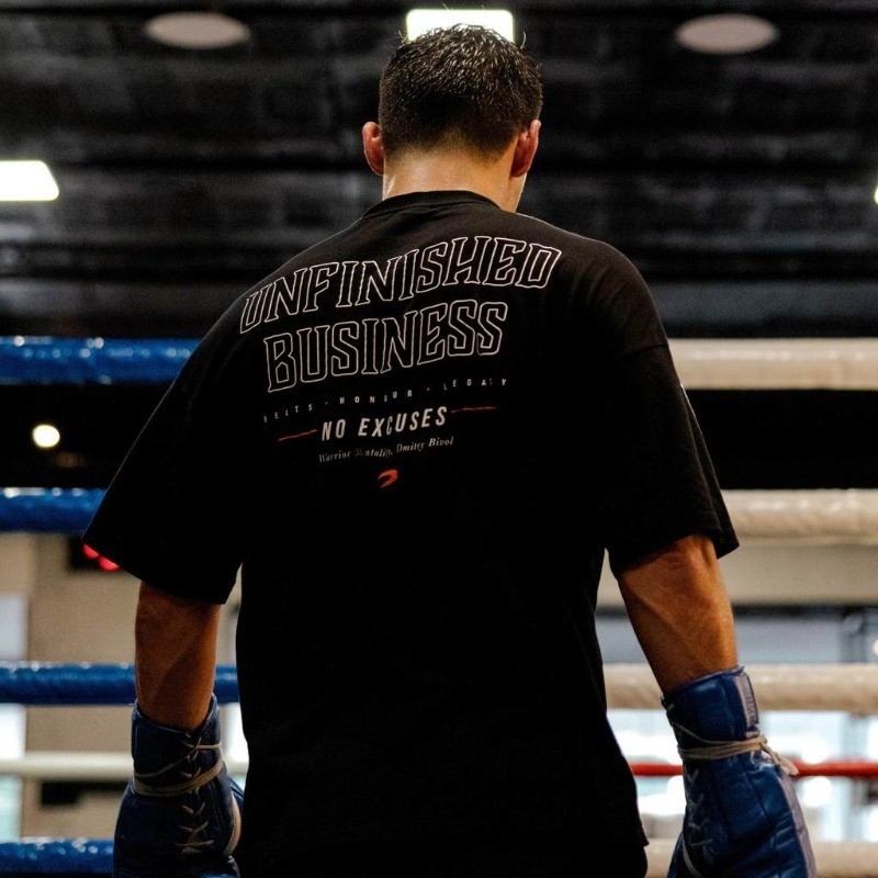 ReadystockHot Sale [BOXRAW] Bivol Unfinished Business Boxing Training T-Shirt 100% Cotton Loose Brea