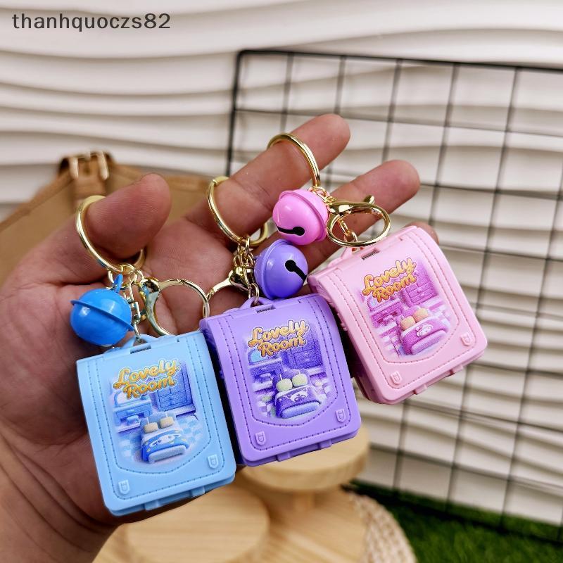 T & O Sanrio Kuromi 3D การ์ตูนพับหน้าต่าง Pop Up พวงกุญแจ Mini School Theme พวงกุญแจของขวัญ
