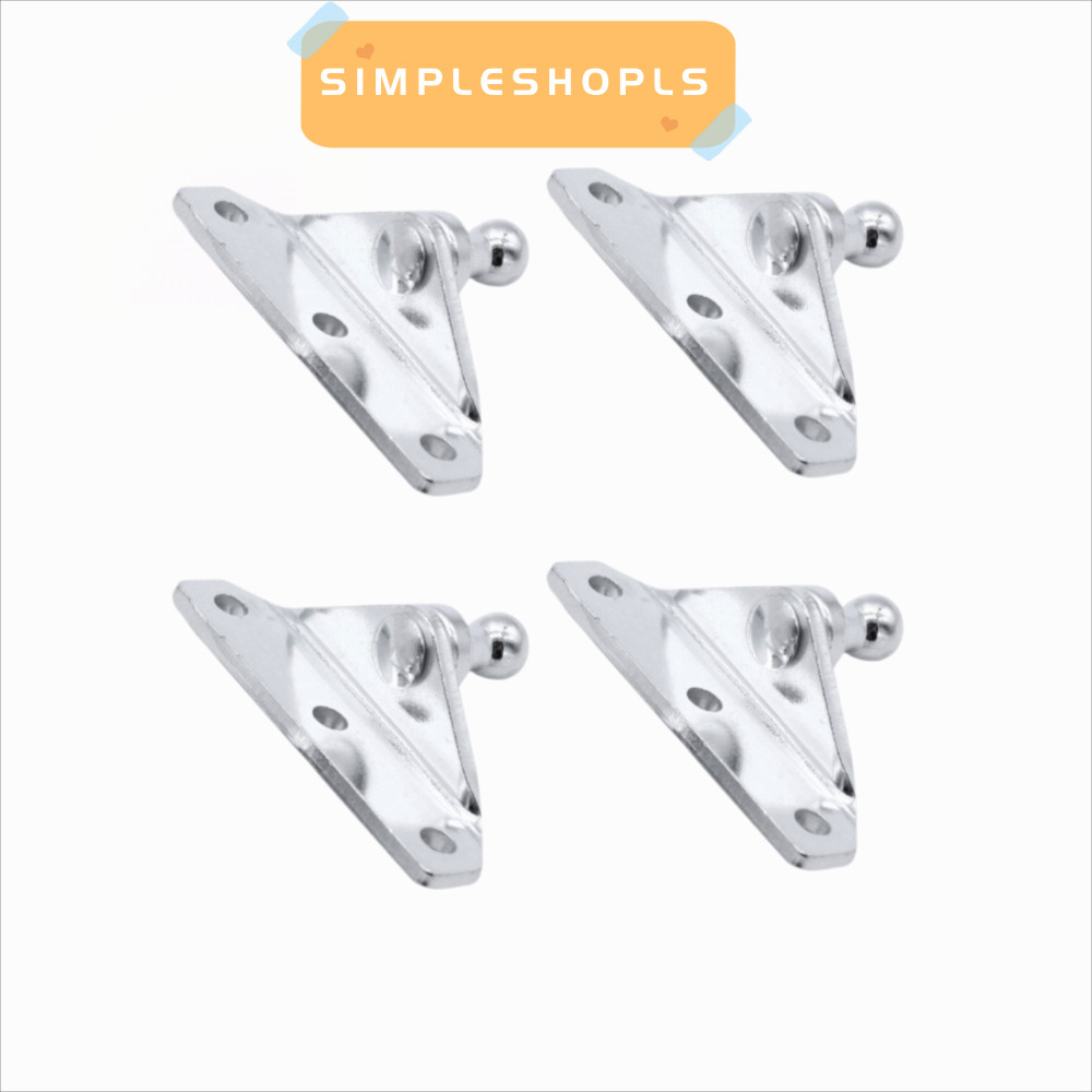 SIMPLESHOPLS 4pcs Gas Strut Brackets, 10mm Ball Stud Silver Ball Stud Brackets, Universal สังกะสีเหล