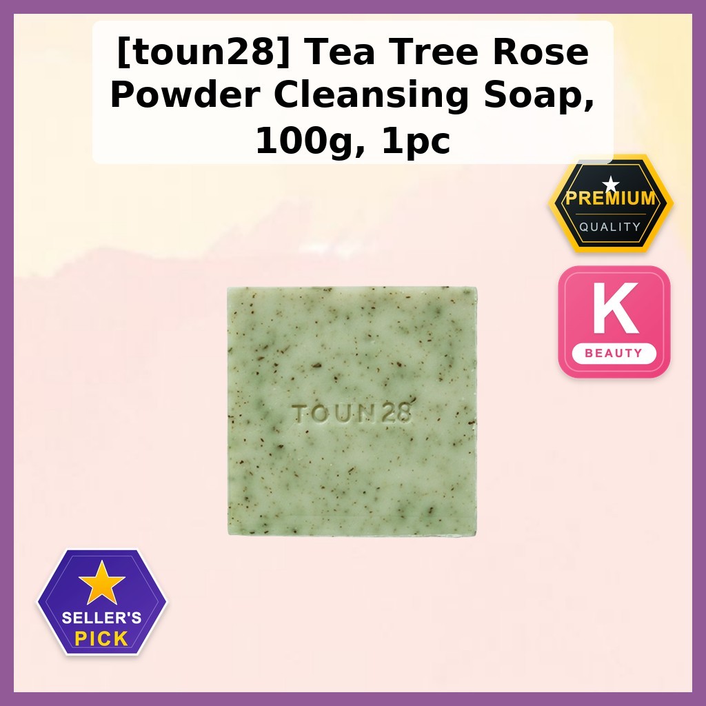 [toun28] Tea Tree Rose Powder Cleanser Soap 100g, 1 ชิ้น / สบู่ทําความสะอาดเกาหลี / Tea Tree & Rose 