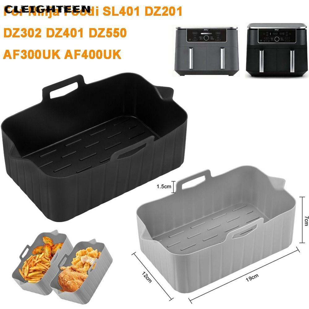 CLEIGHTEEN Air Fryer ตะกร้า,สี่เหลี่ยมผืนผ้านํากลับมาใช้ใหม่ Air Fryer ถาดอบ,ซิลิโคน Air Fryer แม่พิ