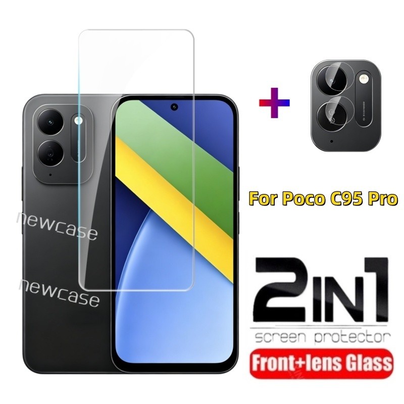 2in1 ป้องกันหน้าจอกระจกนิรภัยสําหรับ Xiaomi Poco C95 Pro C95Pro 4G 2026 PocoC 95Pro PocoC95Pro ฟิล์ม