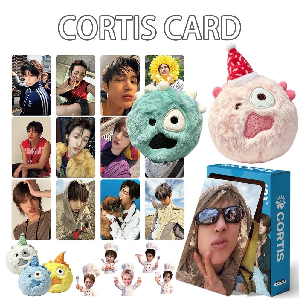 55PCS การ์ด CORTIS Photocard Lomocard Cortis Ball ตุ๊กตายัดตุ๊กตาพวงกุญแจสําหรับแฟนของขวัญ